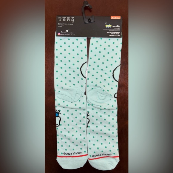 SPONGEBOB SQUAREPANTS “SQUIDWARD” ODD SOX CREW SOCKS NWT MEN’S SHOE SIZE 6-13 - Picture 2 of 2
